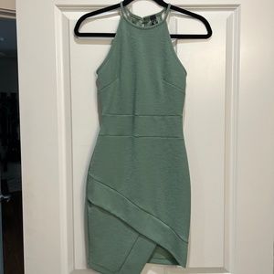 Windsor Green Bodycon Asymmetrical Dress